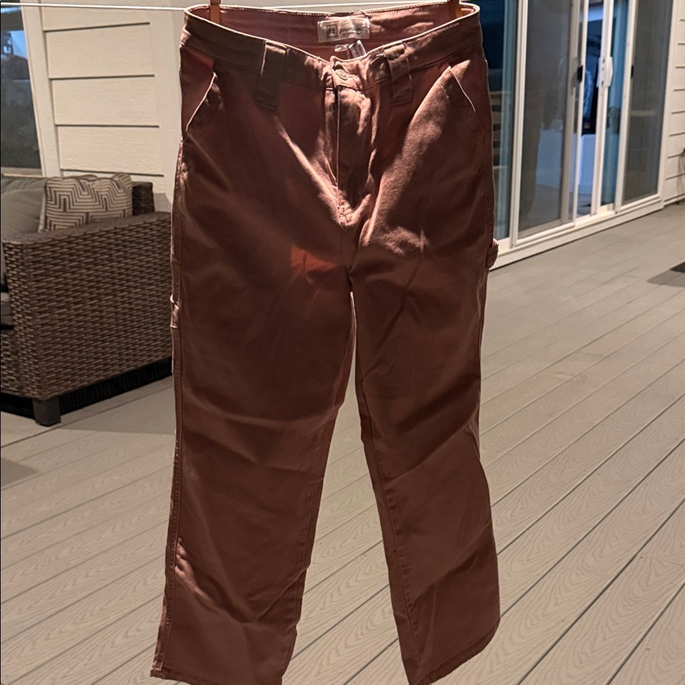 Elegant Tan Straight Leg Women's Pants